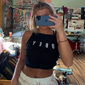 obey cropped tank